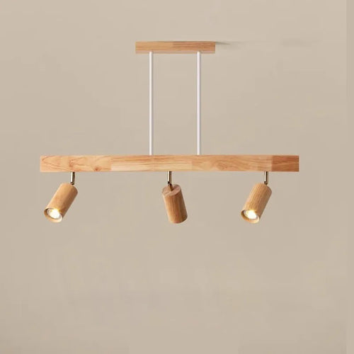 Nordique LED suspension en bois lampes de décoration de la maison 2-5 tête projecteur rotatif Restaurant salon étude Bar lampes Lustre - vue 2 sur 10