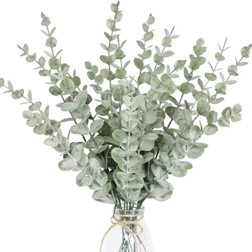 Artificial Eucalyptus Leaves, Green Plant Branches for Wedding Party, Home Garden, Table Decoration, Wreath, Outdoor 10/20/50Pcs - vue 2 sur 7