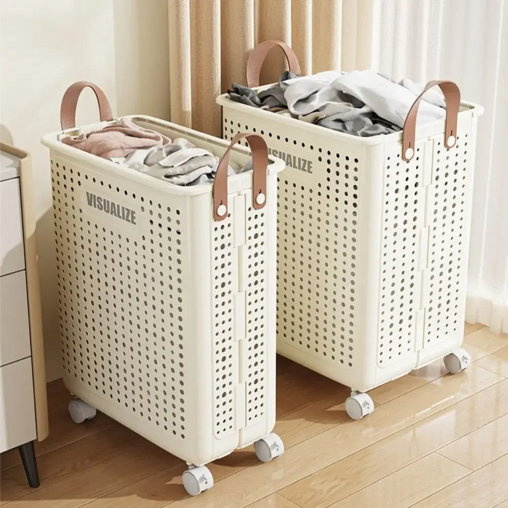 panier de rangement pliable imitation rotin pour jouets et linge - vue 3 sur 12