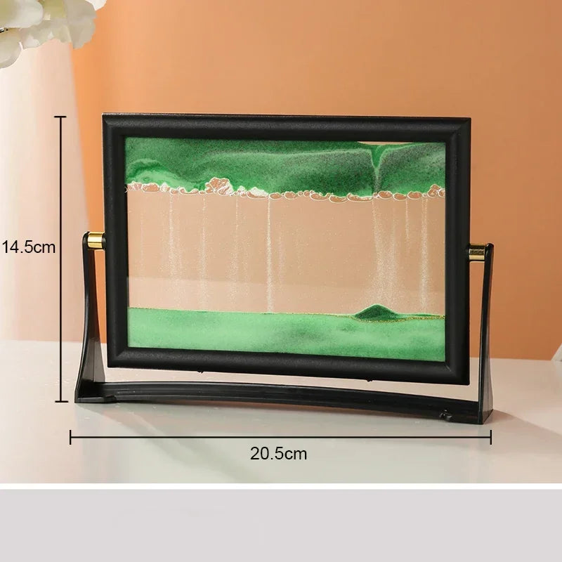 paysage de sable rotatif en verre 3D créatif décoratif