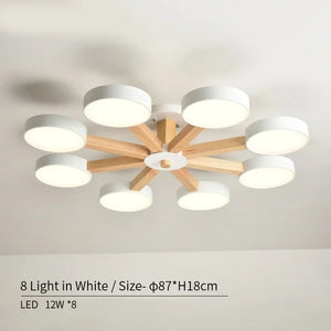 Modern wooden LED ceiling light for home interior decor