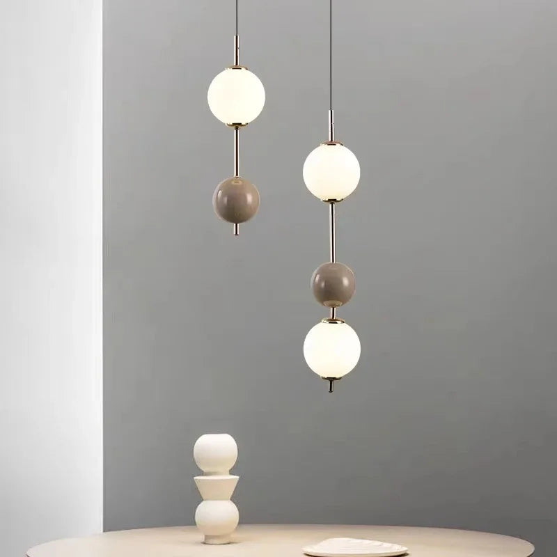 Glass Ball LED Pendant Light Ceiling Suspension Hanging for Living Dining Room Bedroom - vue 4 sur 12