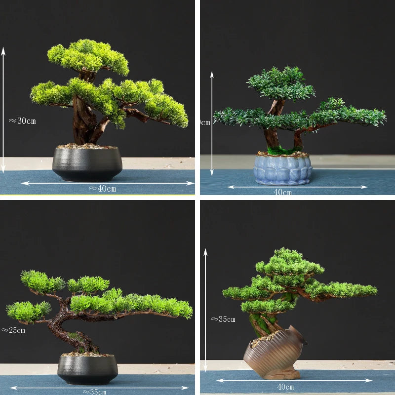 faux arbre bonsaï décoratif pour salon et aménagement paysager - vue 3 sur 36