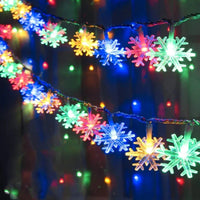 guirlande lumineuse à led flocon de neige pour fêtes et décorations