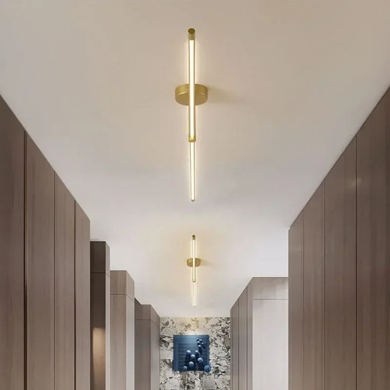 lustre moderne à leds pour allée et miroir décoratif - vue 6 sur 12