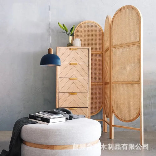 paravent en rotin élégant pour décoration intérieure moderne - vue 3 sur 5
