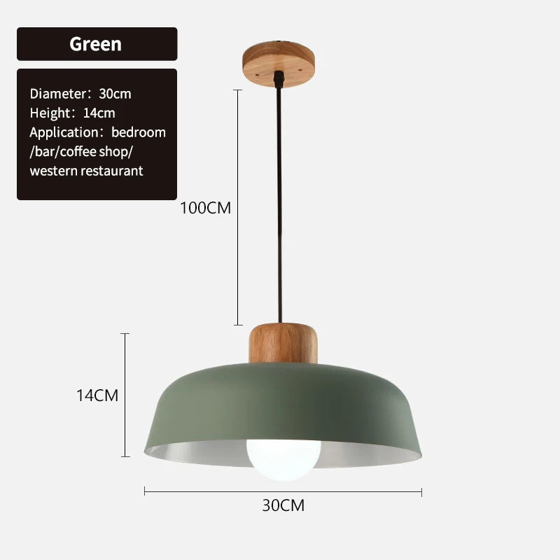 Lustres Macaron nordiques lampe de chevet en bois créative pour chambre étude café Bar Restaurant temps modernes décor lampe suspendue - vue 9 sur 12