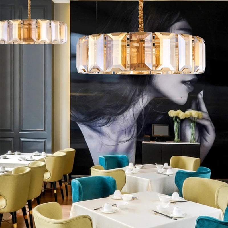 lustre de restaurant avec variété de cristaux 	 modèle - vue 7 sur 14