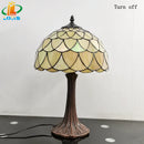 lampe à poser nordique en verre antique style tiffany