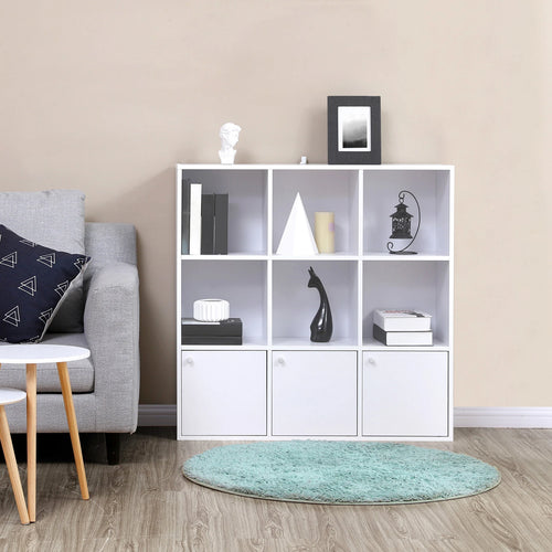 VASAGLE Bookshelf for Home Office, 9-Cube Bookcase Display Shelf, Freestanding Cube Unit Storage Rack with 3 Bottom Cabinets - vue 2 sur 7