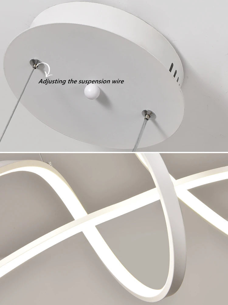 lustre en aluminium en forme de papillon avec éclairage led - vue 6 sur 8