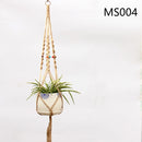 panier suspendu en corde de chanvre pour plantes décoratives