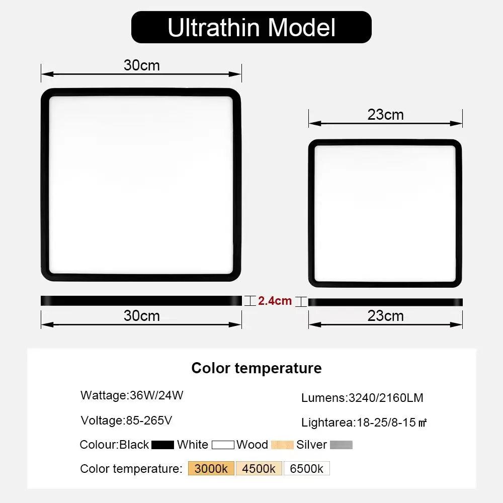 plafonnier led encastré ultra mince moderne pour intérieur - vue 3 sur 18