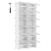 SONGMICS 12-Compartment Shoe Rack, Modular Storage Shelf, 30 x 40 x 30 cm Compartment, White