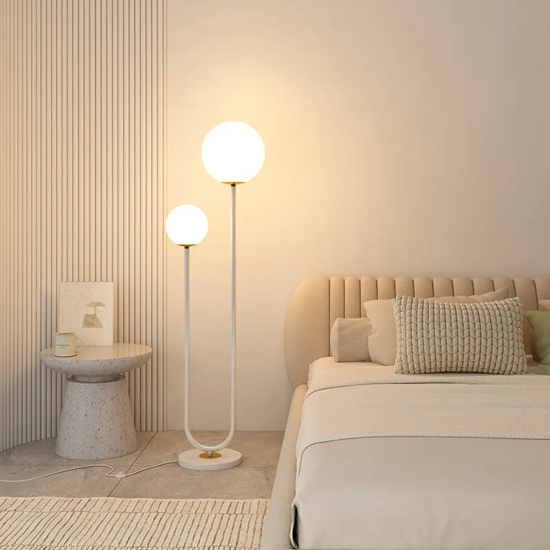 lampadaire simple en métal avec 3 gradations et verre - vue 3 sur 9