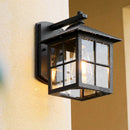European retro style outdoor wall light, waterproof vintage porch lamp, black