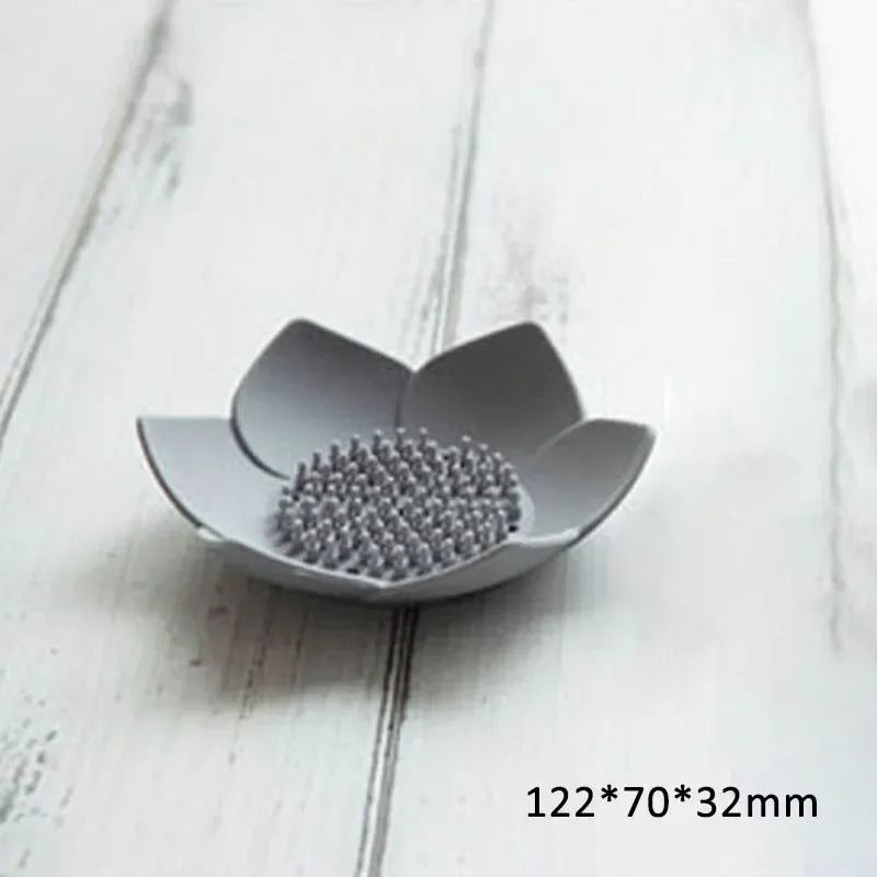 boîte à savon lotus antidérapante en silicone portable - vue 9 sur 9