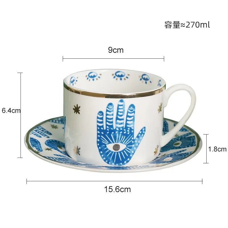 tasse cafe porcelaine motif animal style europeen dore