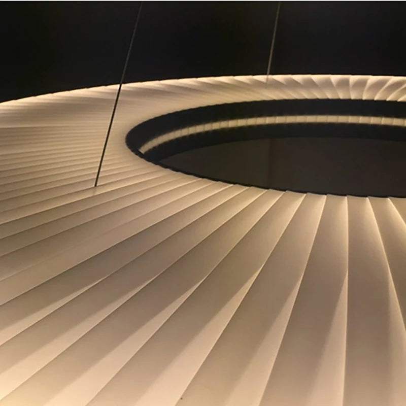 lustre moderne en tissu iris led pour décoration d'hôtel - vue 6 sur 15