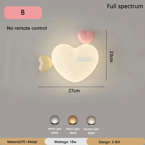 applique murale led romantique couronne coeur nuage pour enfants - vue 9 sur 12