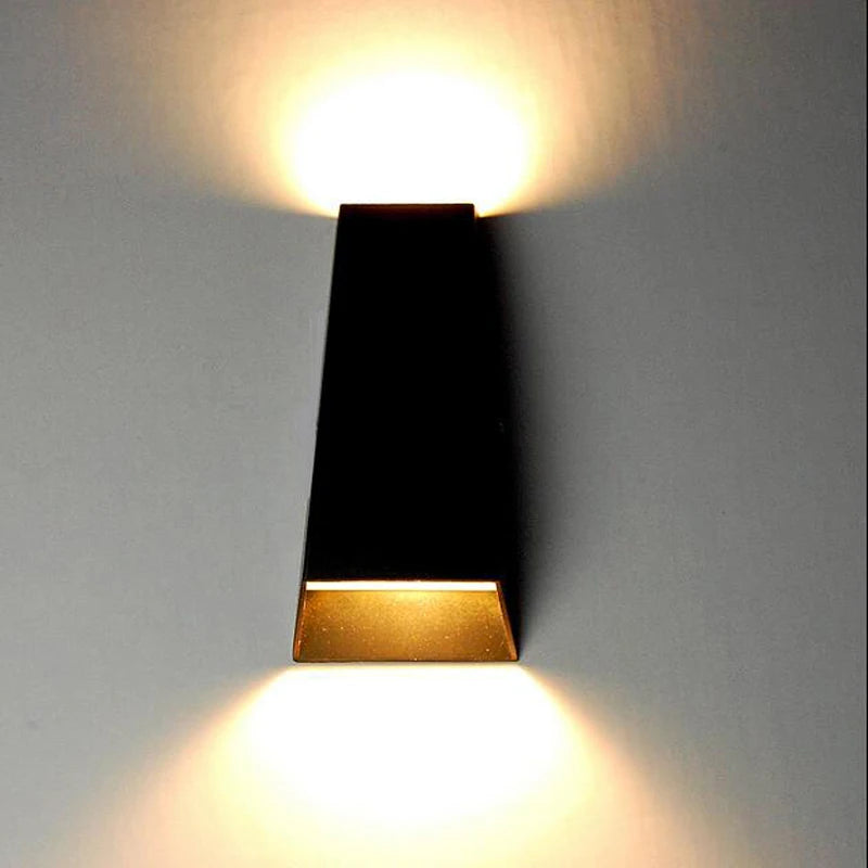Applique murale extérieures LED étanche haut et bas applique murale AC90-260V 2*3W COB ampoule en aluminium cour jardin porche couloir lumières - vue 3 sur 6
