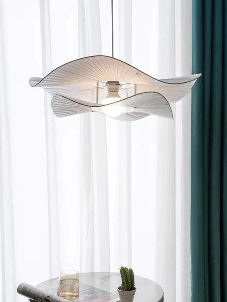 lustre moderne en tissu plissé pour décoration intérieure élégante - vue 5 sur 7