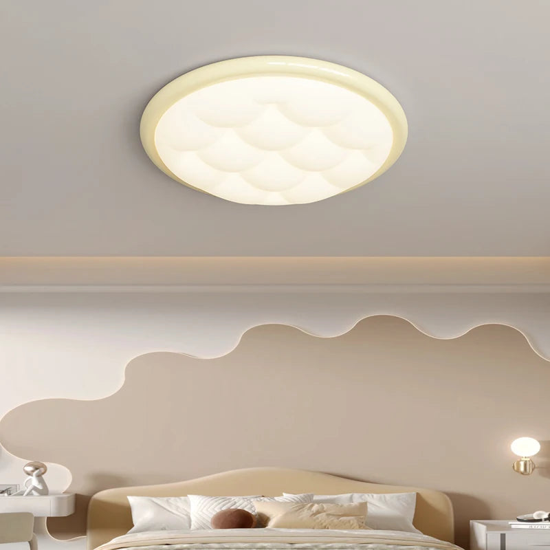 plafonnier moderne simple style crème bulle protection des yeux - vue 6 sur 12