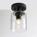 Plafonnier avec abat-jour en verre transparent
