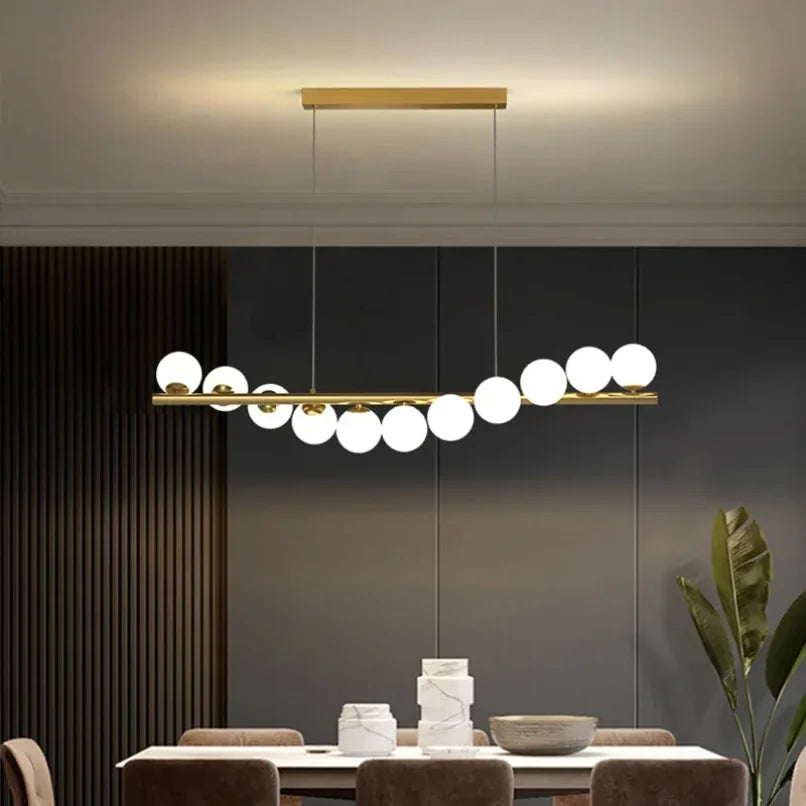 lustre moderne boule de verre éclairage de décoration suspendu - vue 3 sur 12
