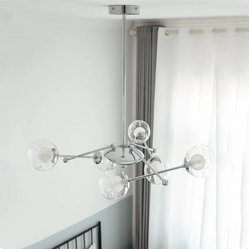 lustre en verre clair style bauhaus pour hôtel - vue 3 sur 9