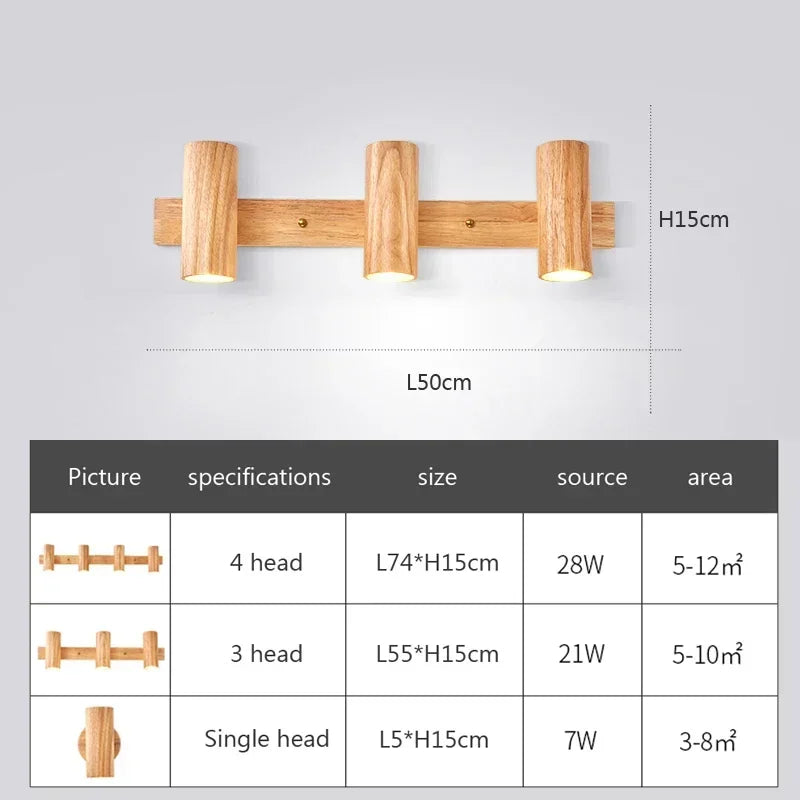applique murale en bois nordique à led design moderne pour intérieur - vue 7 sur 10