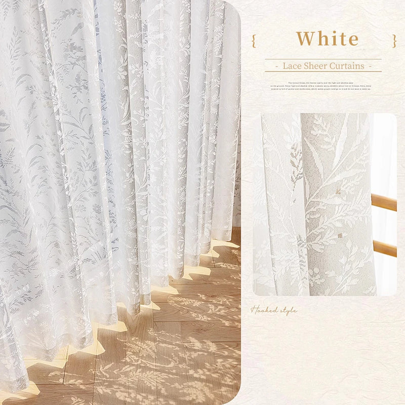 Voilage dentelle florale translucide rideau salon chambre moderne