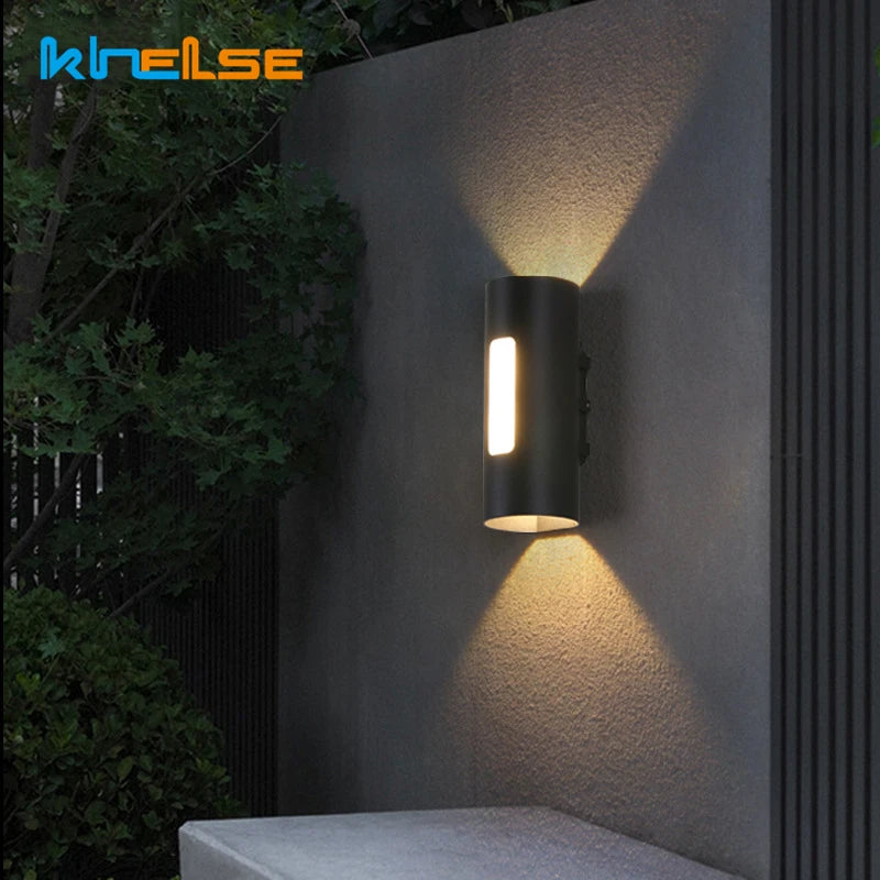 12W Outdoor LED Wall Lamp IP65 Waterproof Simple Up and Down Lighting Porch Garden Lights Home Sconce Decorative COB Spotlight