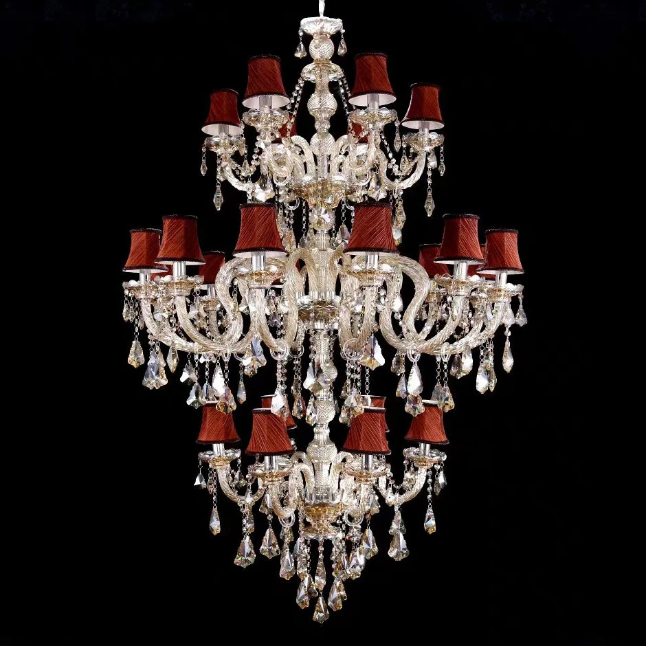 lustre en cristal léger design pour escalier moderne - vue 4 sur 8