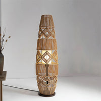 Retro Chinese rattan woven hemp rope floor lamp handmade decorative corner standing lamp