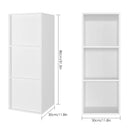 Getone Small Bookcase, White Bookshelf, 3 Cubes Storage Unit, Living Room Bookcase Wooden 30x30x80cm