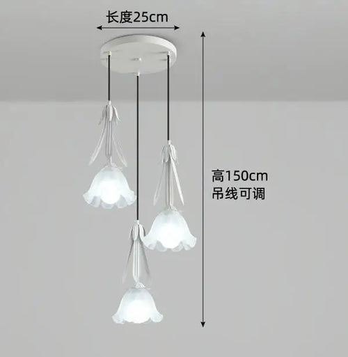 lustre suspendu à led en verre blanc laiteux à 3 têtes - vue 11 sur 12