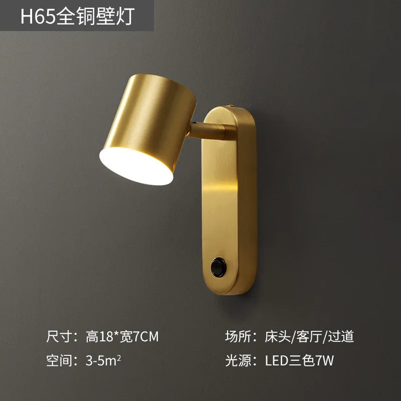 Nordic minimalist creative copper wall light - vue 10 sur 13