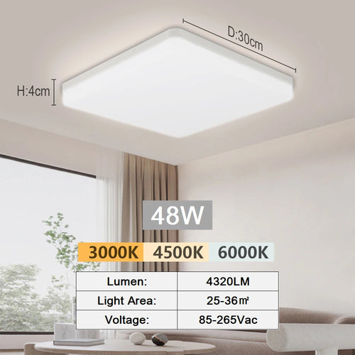 Tuya Smart LED plafonnier App commande vocale Alexa Google télécommande plafonniers carrés salon chambre éclairage - vue 23 sur 22