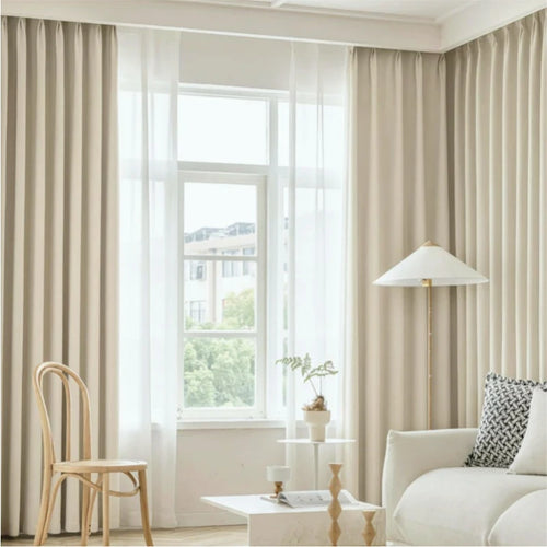 Rideau occultant style minimaliste plissé pour salon chambre
