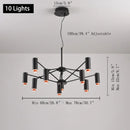 Modern minimalist indoor home lighting hanging design, living room, dining room, attic, black chandelier, room decoration