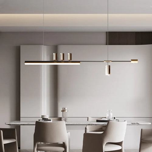 SANDYHA Restaurant moderne Lustres bande linéaire lampe à LED salle à manger Lustre Salon Design Luxe Luminarias Pendentes E Lustres - vue 3 sur 15