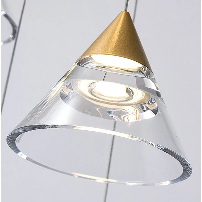 Lamp Modern Acrylic Pendant Light Fixtures Gold, Mini Pendant Lighting For Kitchen Island, Dining Room, Bedroom, Hallway, Kitch - vue 5 sur 7
