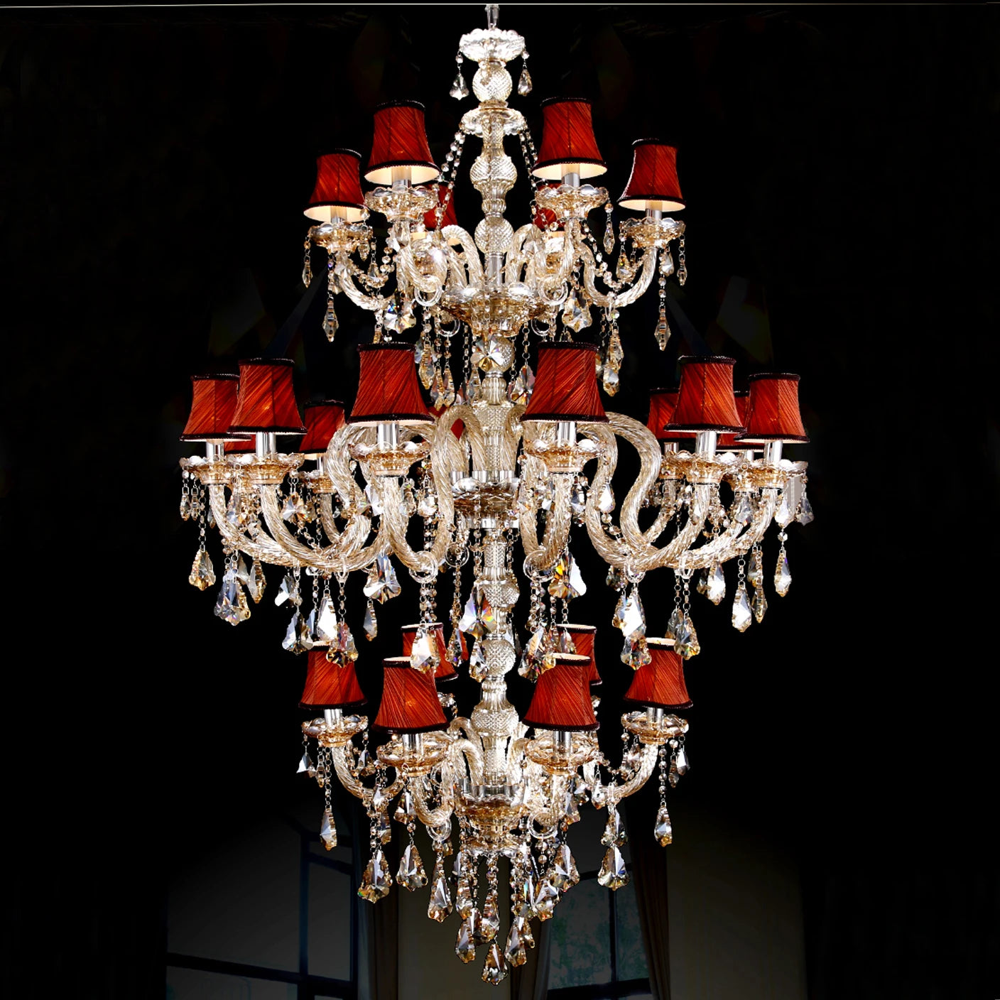 lustre en cristal léger design pour escalier moderne - vue 2 sur 8