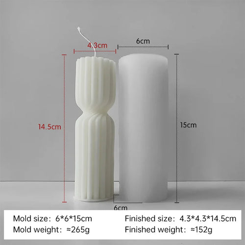 moule silicone bougie aromatique cylindrique pour résine et plâtre - vue 12 sur 20