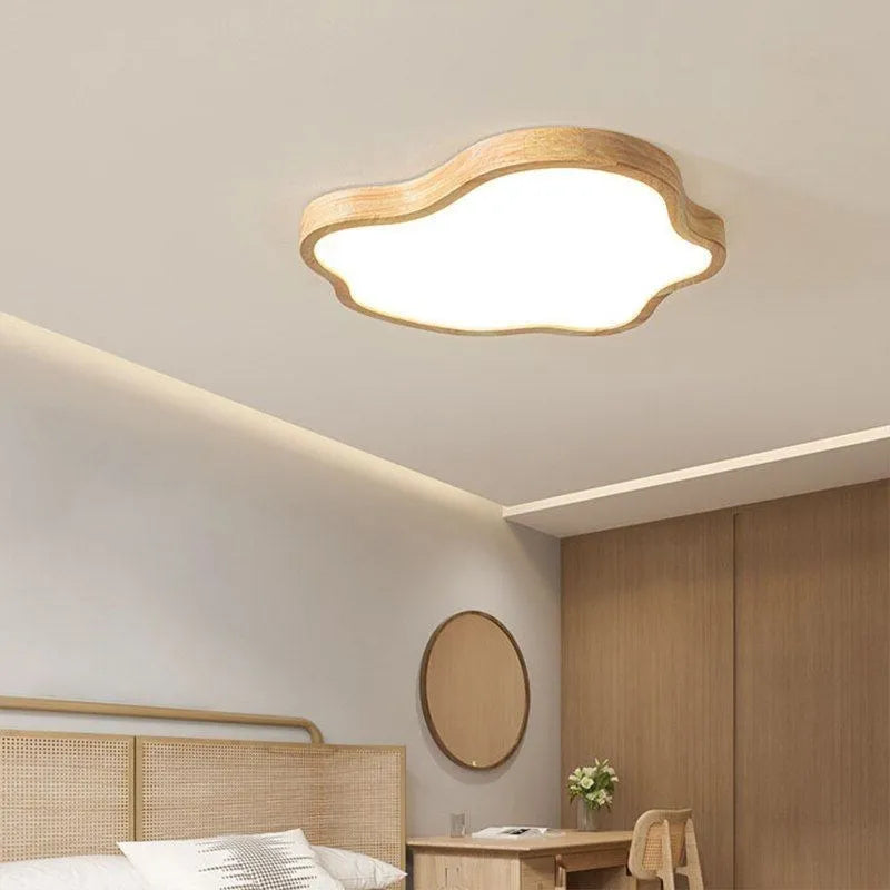 Plafonnier LED en bois au design nordique moderne - vue 4 sur 8