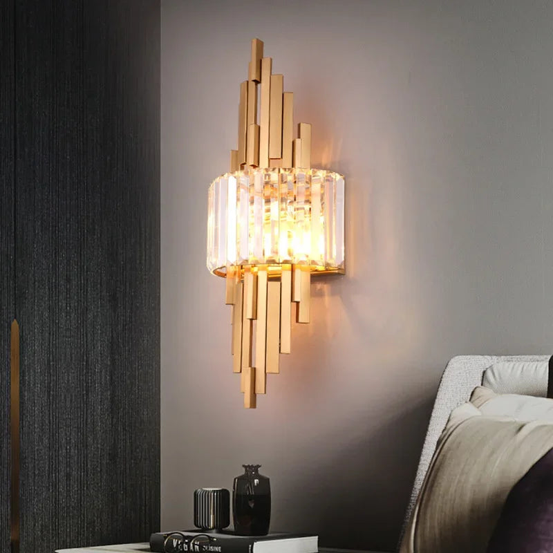 applique murale led en cristal moderne et raffinée - vue 4 sur 9