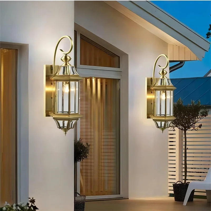 applique murale extérieure en cuivre LED étanche design élégant - vue 5 sur 7