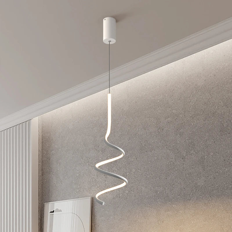 suspension moderne simple avec éclairage créatif led - vue 5 sur 11