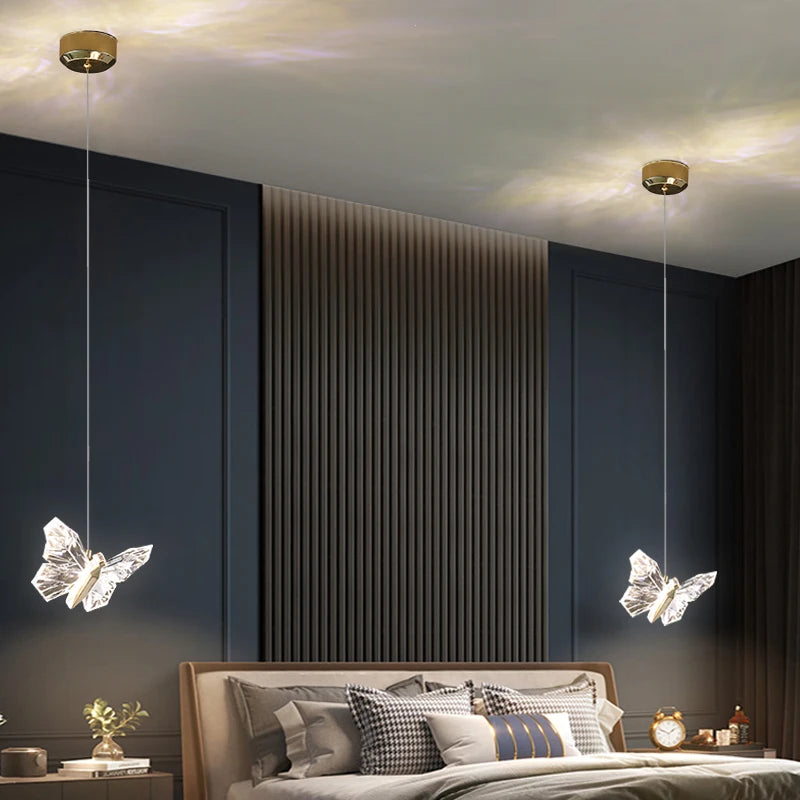 Suspension LED papillon design nordique moderne décoratif d'intérieur